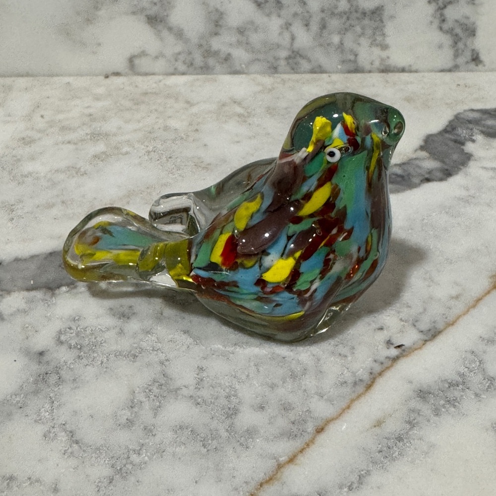 Colorful Glass Bird Figurine